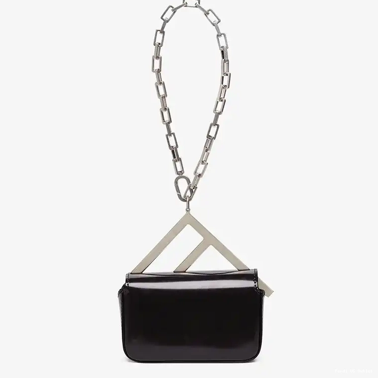 Vintage HOT Black F In Calf Fendi Leather Nano Bag 0624